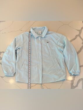 Nike Pale Blue Coach Jacket with Black Swoosh